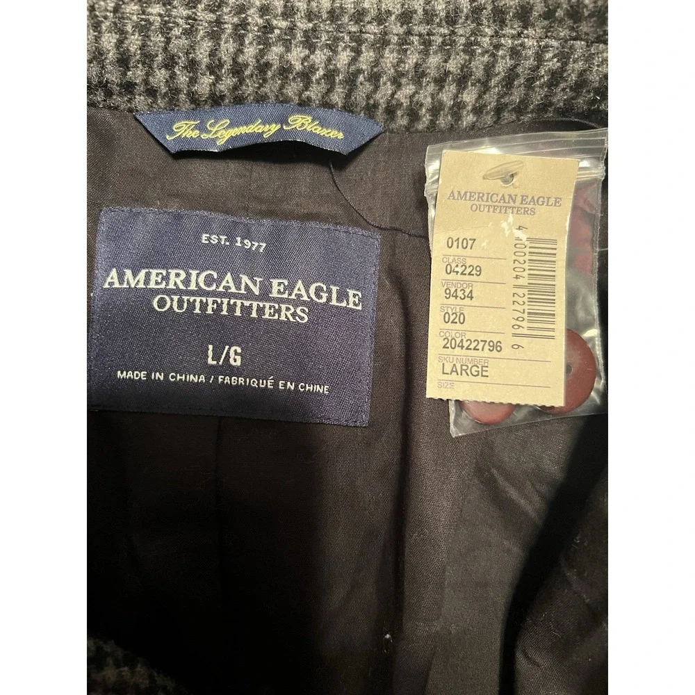 American Eagle Outfitters Mens The Legendary Blazer L Wool Blend Herringbone Jac